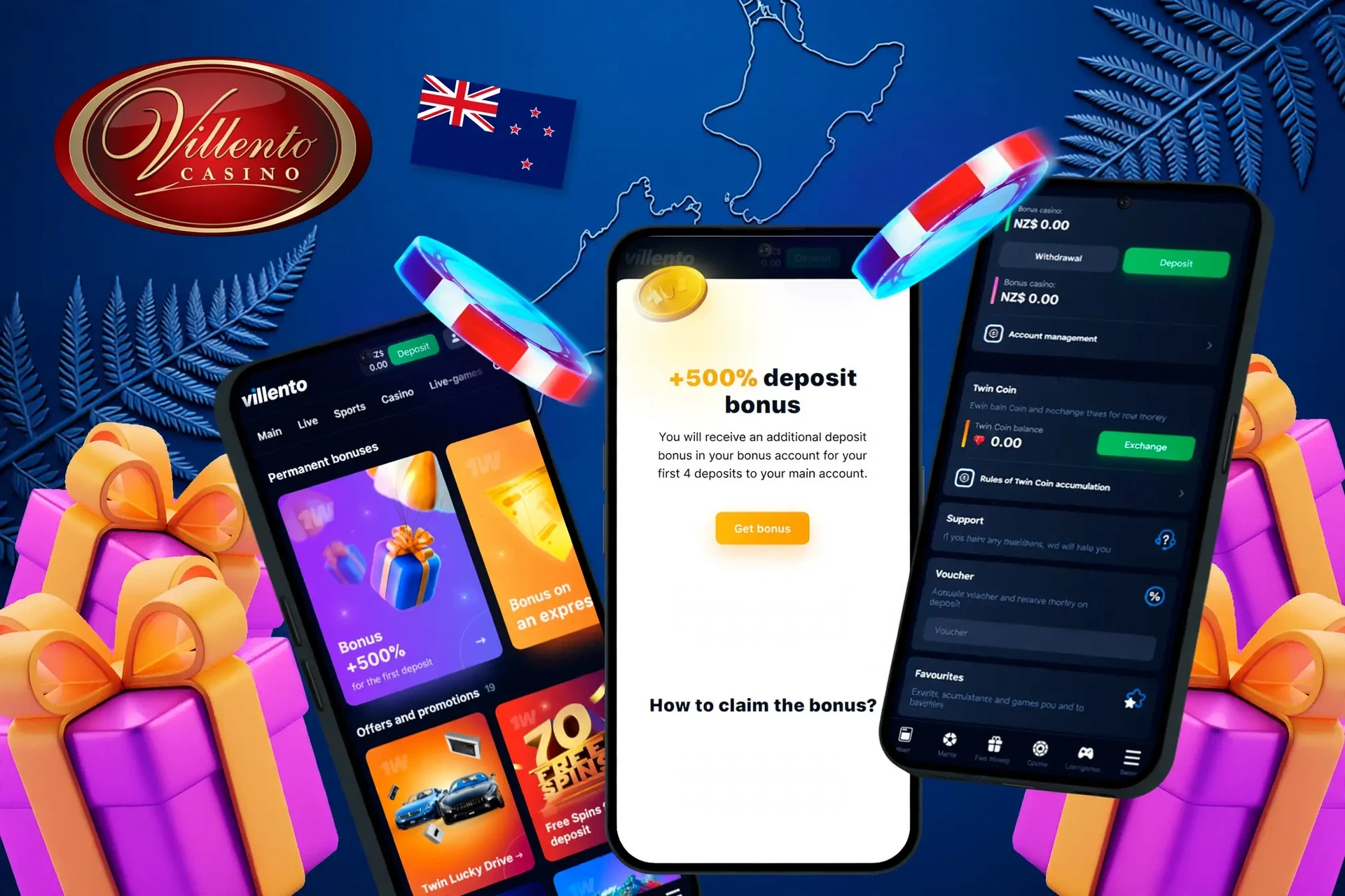 app showing instructions to claim a welcome bonus on mobile with colorful gaming elements